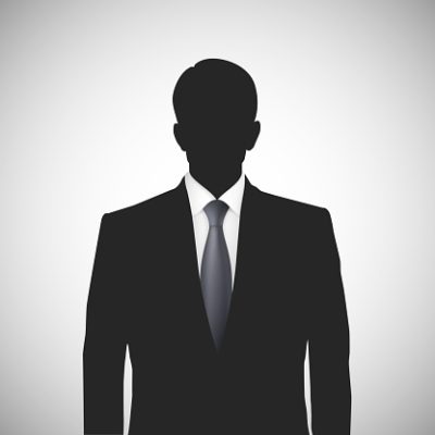 Unknown person silhouette whith tie. Profile picture, silhouette profile